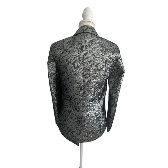 ZADIG & VOLTAIRE Silver Metallic Jacket Blazer Size 36 / US Small - Picture 4 of 8